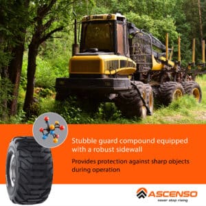 Ascenso Forestry Forwarder Tire FFB-841 Stubble guard robust side wall protection