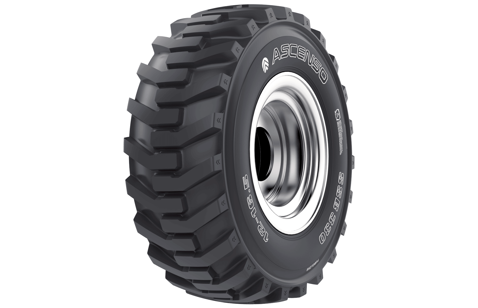 thumbnail image 2 of Ascenso SSB330 Skid Steer Tires On Rims – 12-16.5 – 12PLY – Fits Case 1845C & Universal 2 of 4